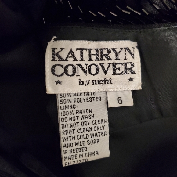 Kathryn Conover Black Open Beaded Back Dress - Picture 5 of 6